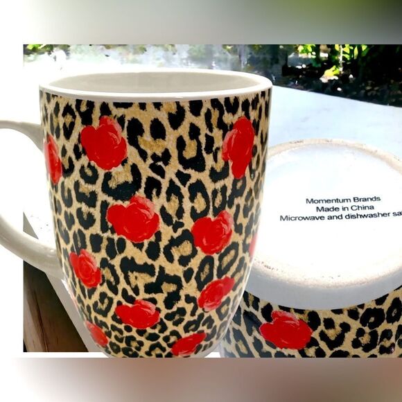 New l Set of 4 l Animal Print & Rose Coffee Mugs l 15oz - Picture 5 of 5